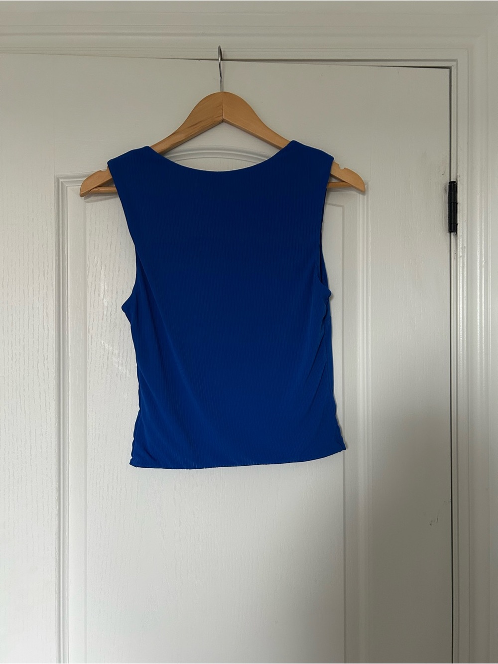 Square Neck Royal Blue Ribbed Tank Top - Picture 4 of 4